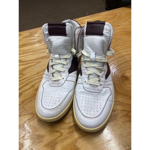 RHUDE RHECESS-HI Basketball Leather Sneakers size 12 Maroon (L1) main image 4